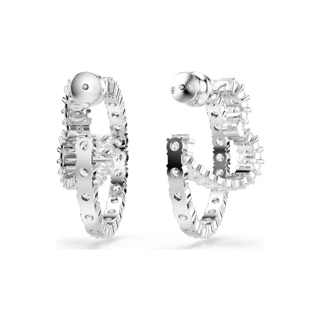 Swarovski Matrix rengaskorvakorut, vaalea metalli ja kirkkaat kristallit, 5705748 - Image 3