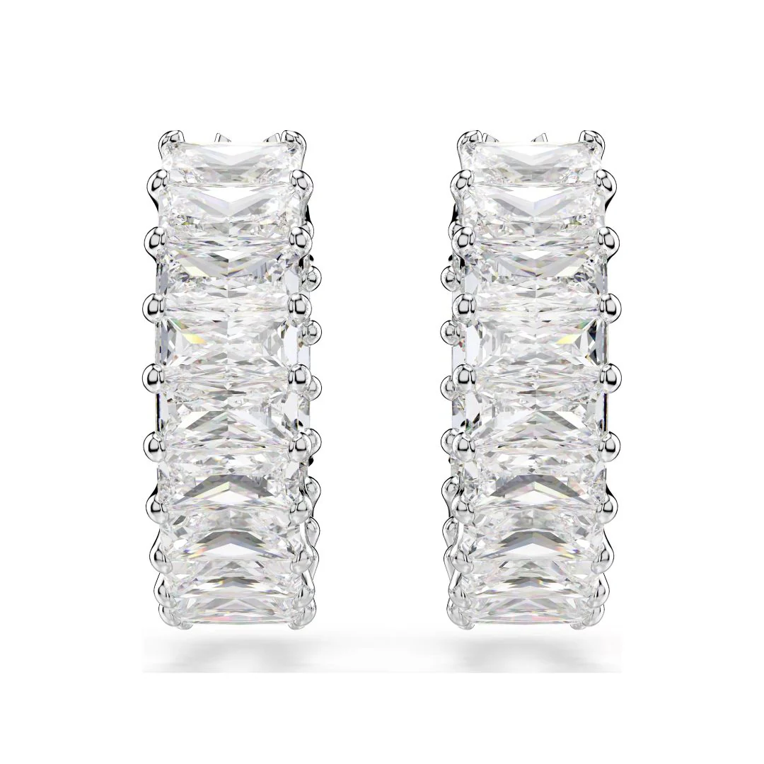 Swarovski Matrix rengaskorvakorut, vaalea metalli ja kirkkaat kristallit 5733397 - Image 2