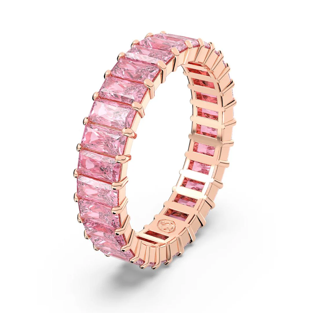 Swarovski Matrix sormus, ruusukulta ja vaaleanpunaiset kristallit, 5648286