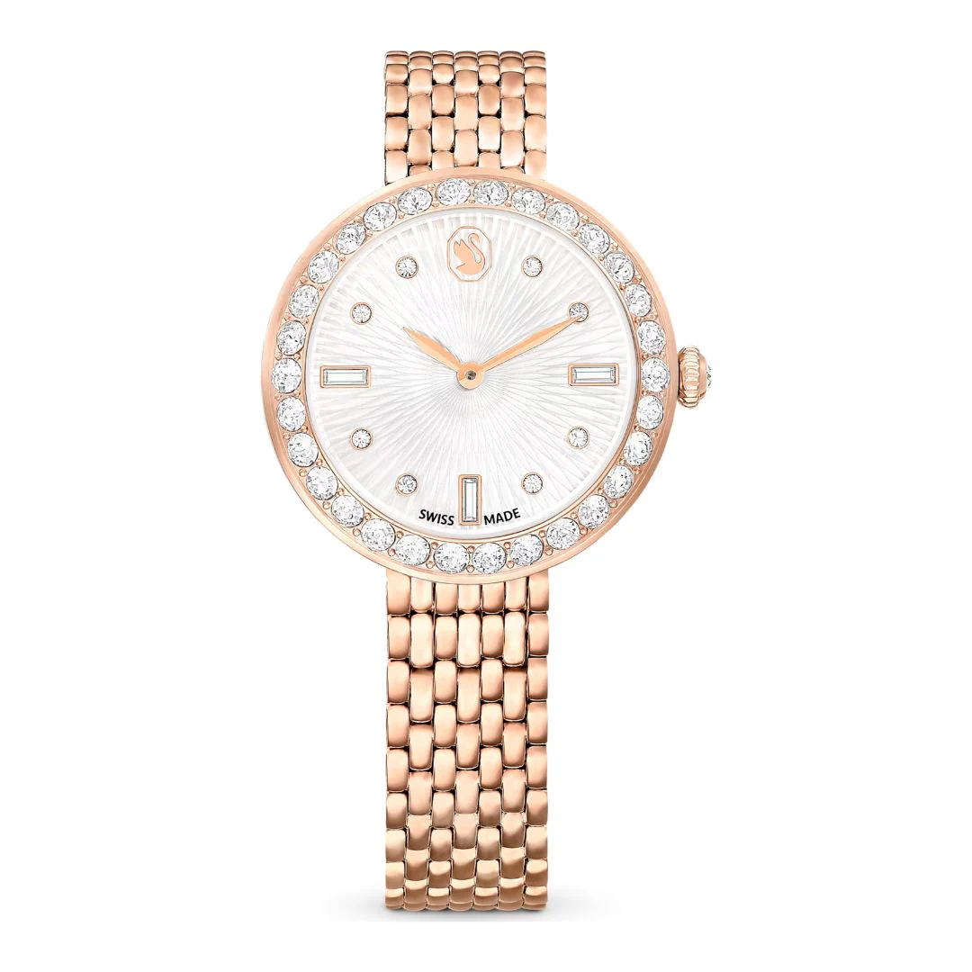 Swarovski Matrix tennis 7-link rannekello, ruusukullanväri ja kirkkaat kristallit, 5672981