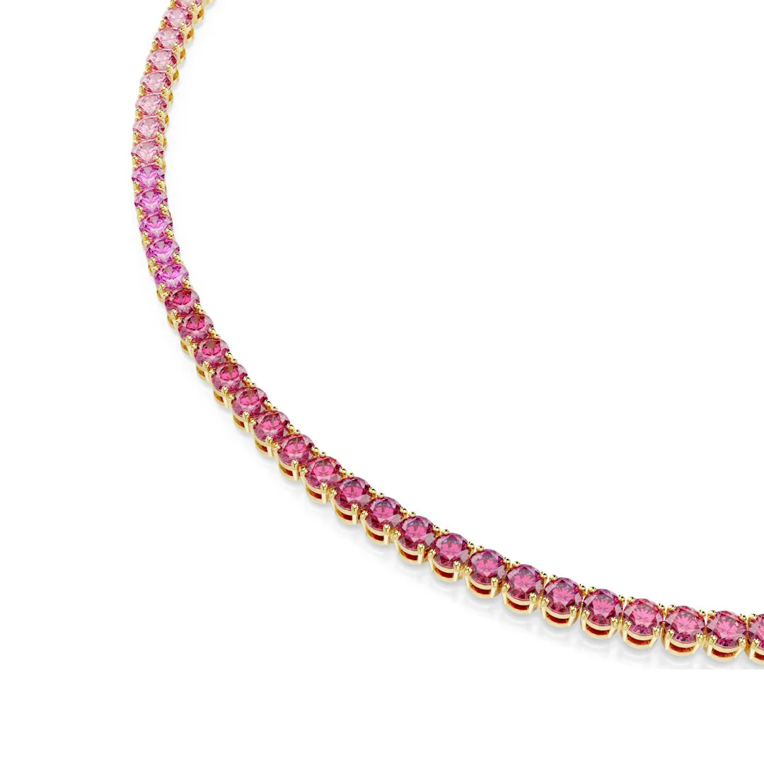 Swarovski Matrix Tennis kaulakoru, keltakullattu ja vaaleanpunaiset zirkonit, 5751762 - Image 4