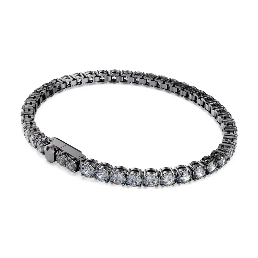 Swarovski Matrix Tennis rannekoru, tumma metalli ja kirkkaat kristallit - Image 2