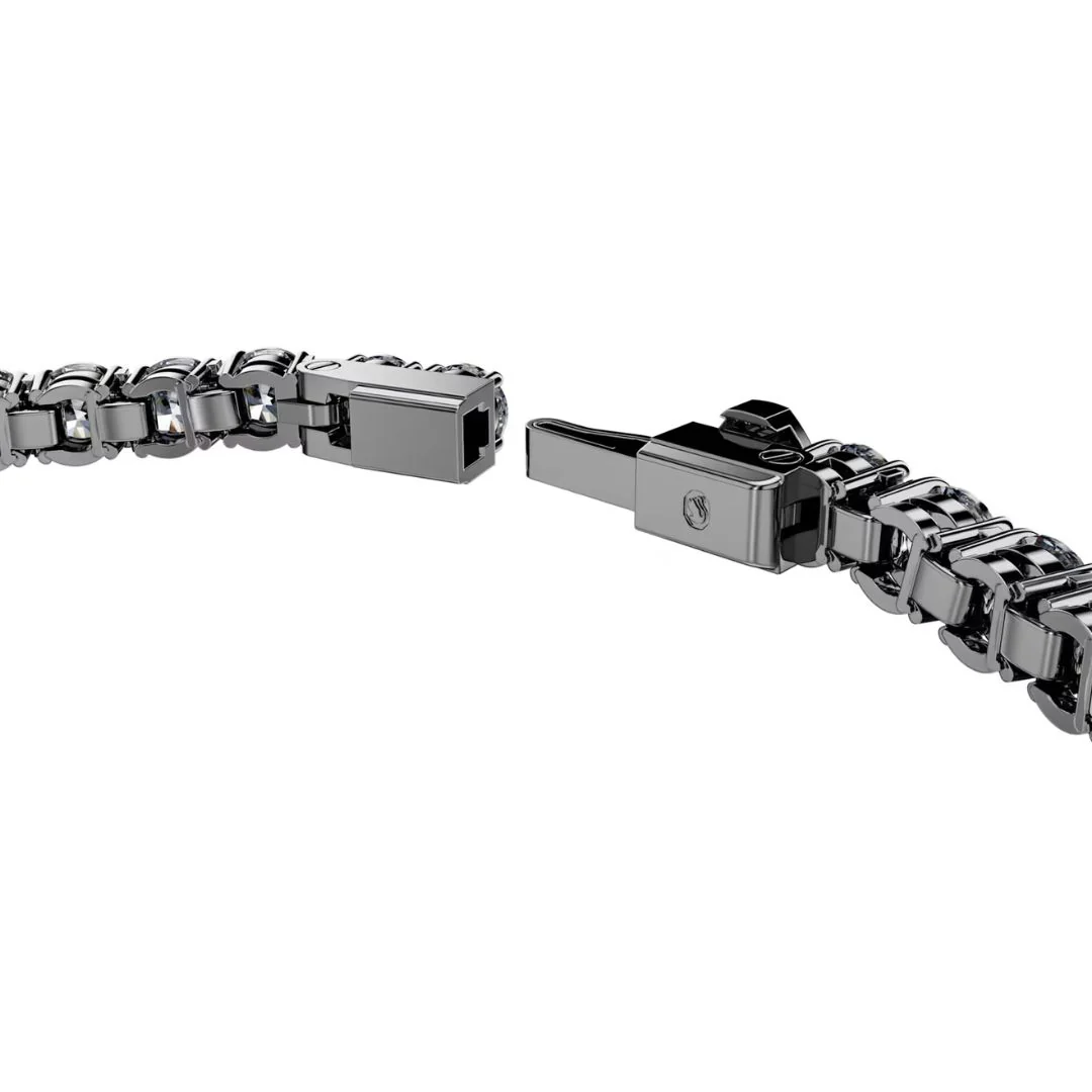 Swarovski Matrix Tennis rannekoru, tumma metalli ja kirkkaat kristallit - Image 3