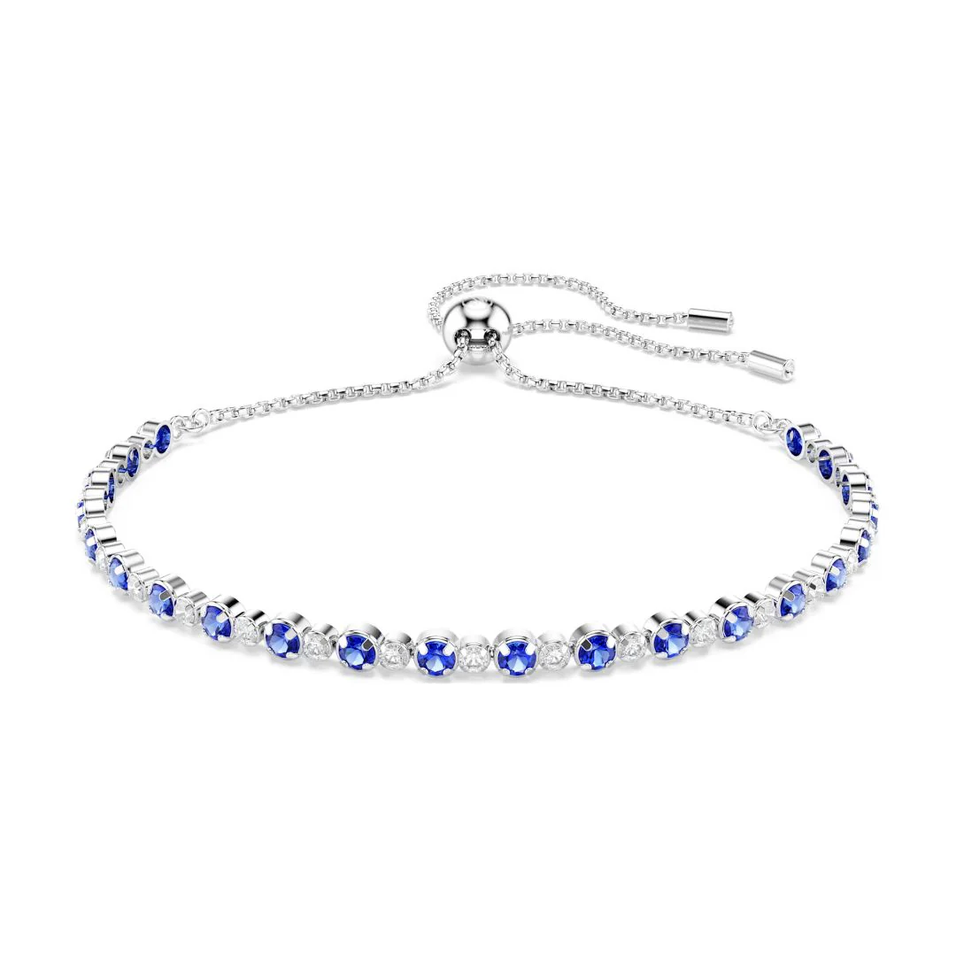 Swarovski Matrix Tennis rannekoru, vaalea metalli, siniset ja kirkkaat kristallit, 5725854