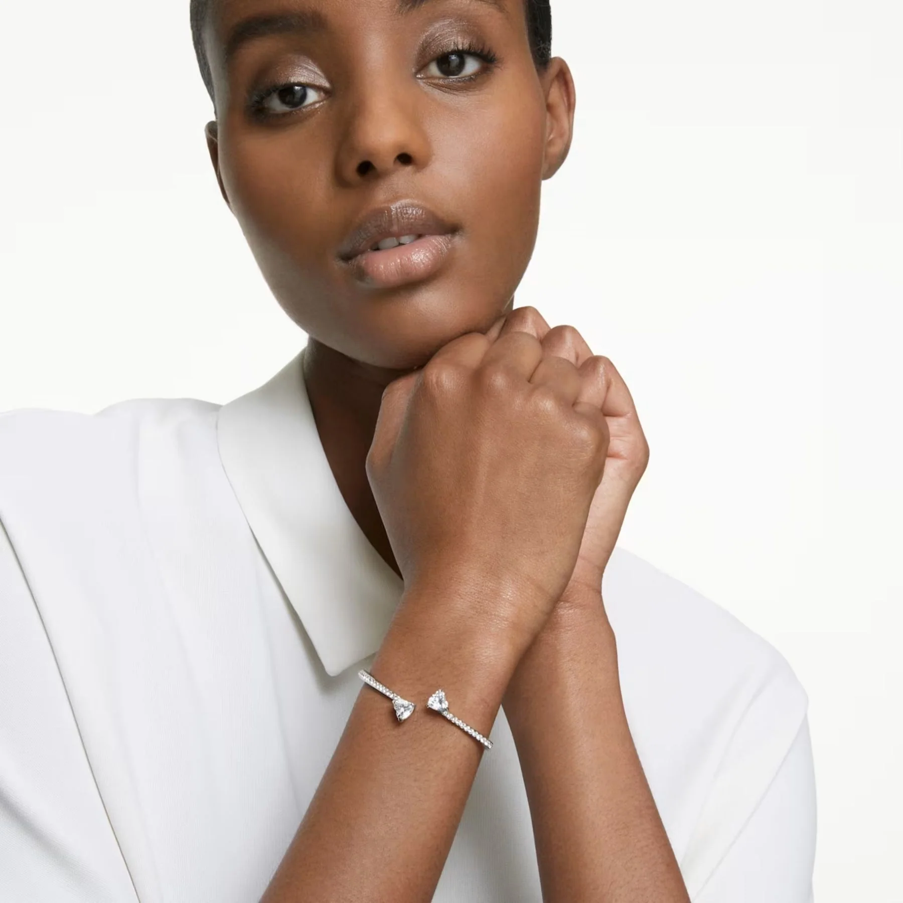 Swarovski Mesmera rannerengas, vaalea metalli ja kirkkaat kristallit - Image 2