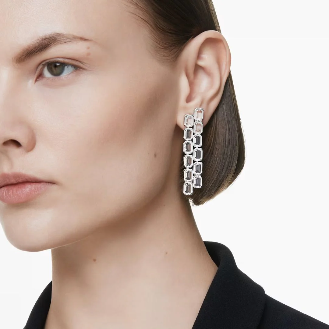 Swarovski Millenia Clip korvakorut, vaalea metalli ja kirkkaat kristallit, 5696320 - Image 3