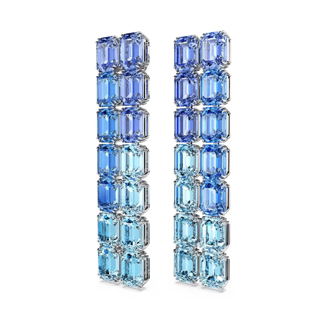 Swarovski Millenia Clip korvakorut, vaalea metalli ja siniset kristallit 5696517 - Image 3