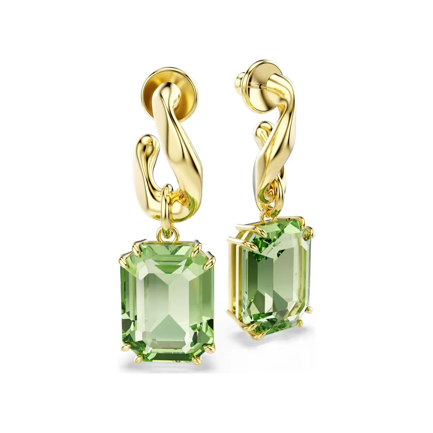 Swarovski Millenia korvakorut, keltakullattu ja vihreät kristallit, 5756151 - Image 3