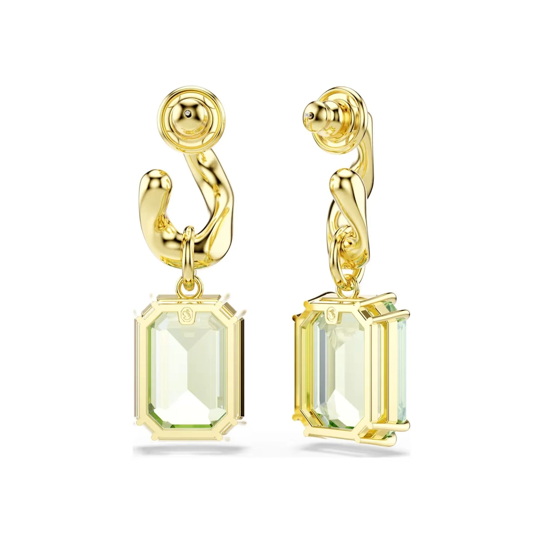 Swarovski Millenia korvakorut, keltakullattu ja vihreät kristallit, 5756151 - Image 4