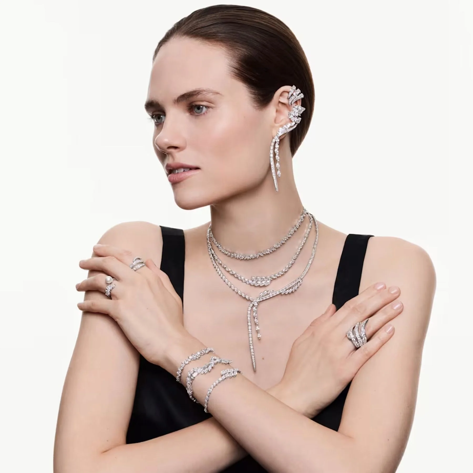 Swarovski Millenia korvakorut, keltakullattu ja violetit kristallit, 5759990 - Image 6