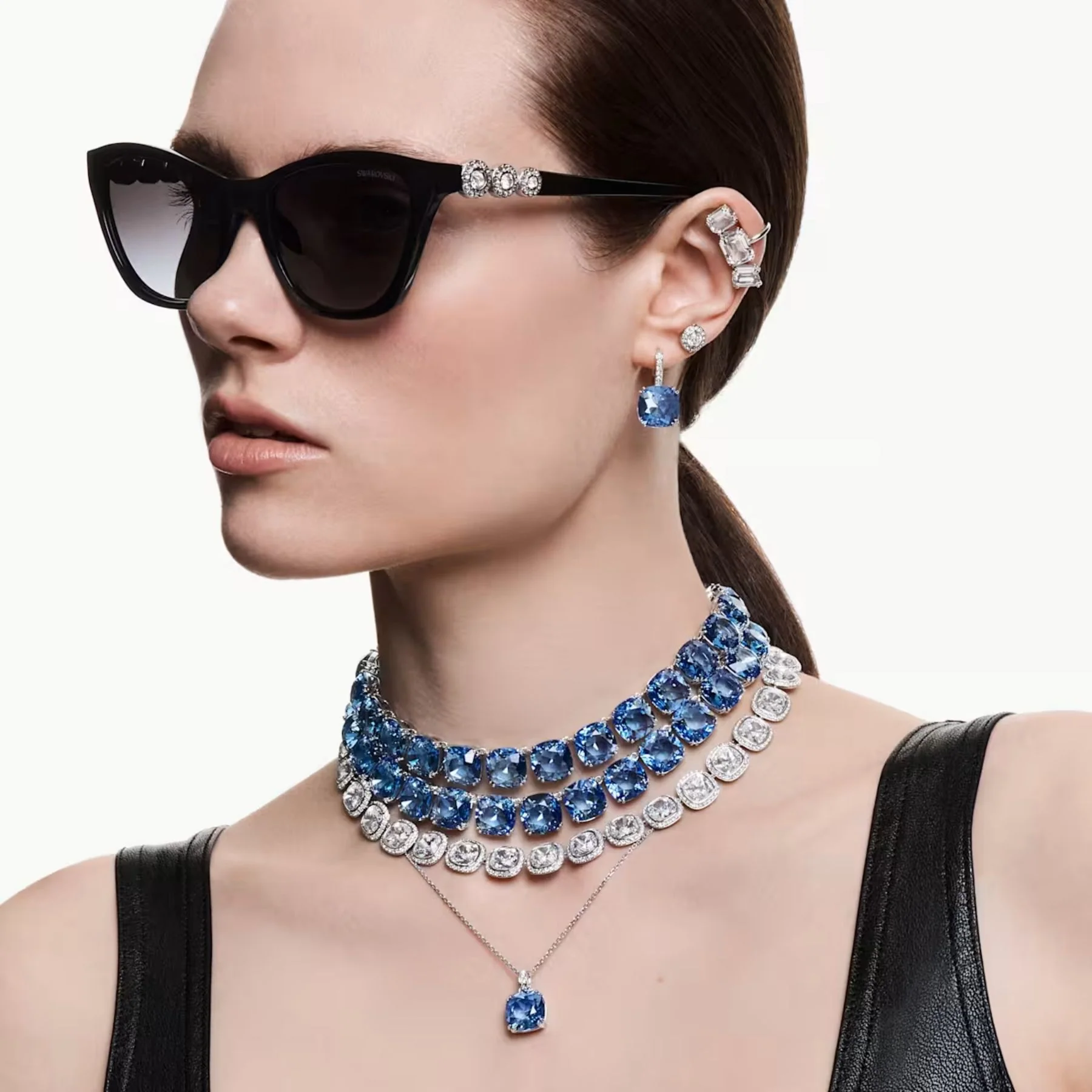Swarovski Millenia korvakorut, vaalea metalli ja siniset kristallit, 5756150 - Image 6