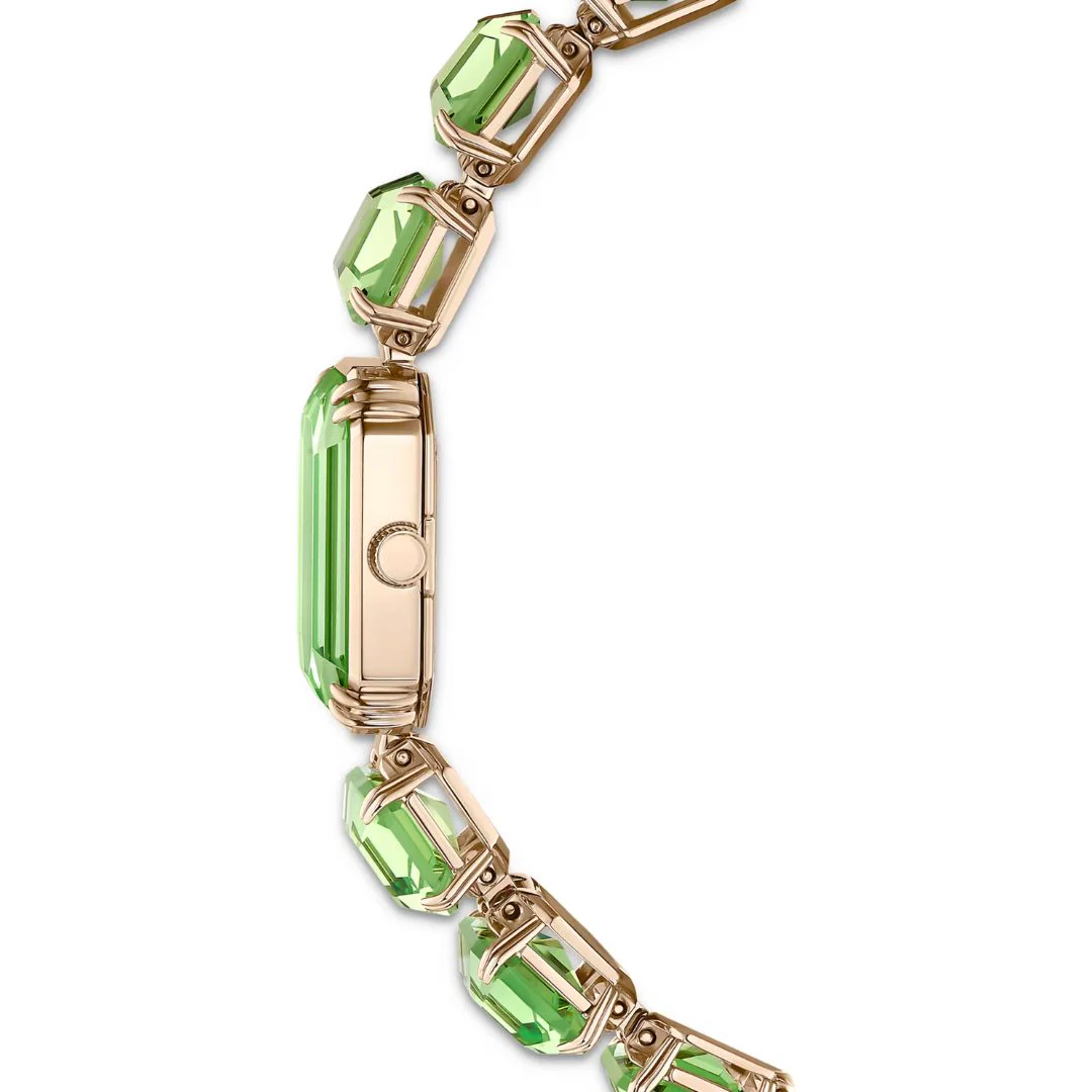 Swarovski Millenia octagon rannekello, samppanjakullanvärinen ja vihreät kristallit, 5729842 - Image 5