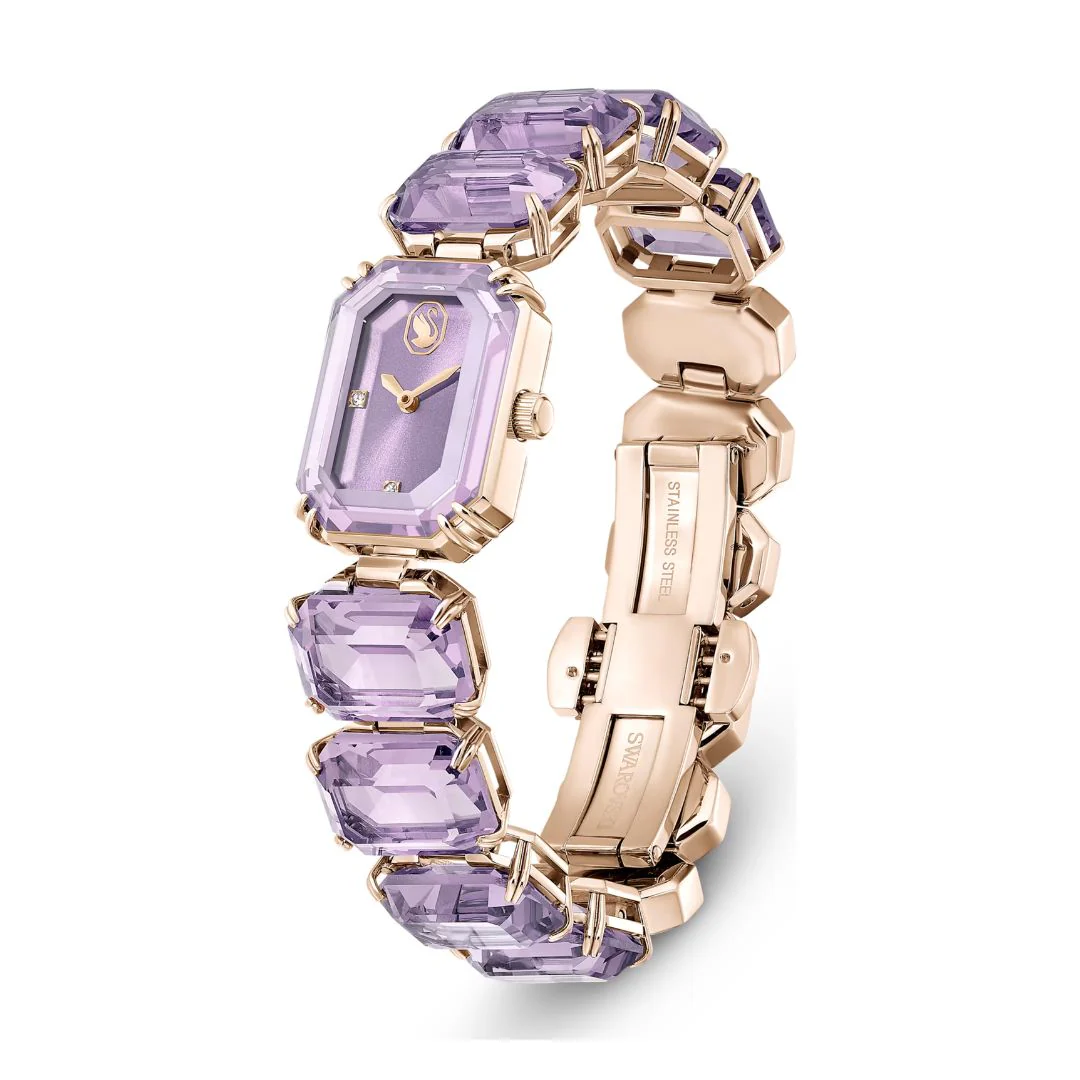 Swarovski Millenia octagon rannekello, samppanjakullanvärinen ja violetit kristallit, 5722364 - Image 3