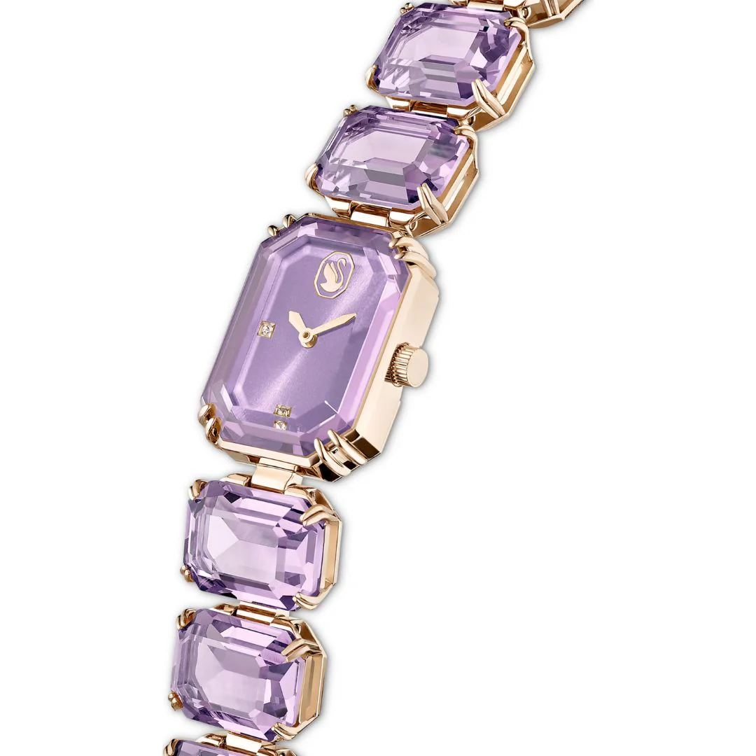 Swarovski Millenia octagon rannekello, samppanjakullanvärinen ja violetit kristallit, 5722364 - Image 5
