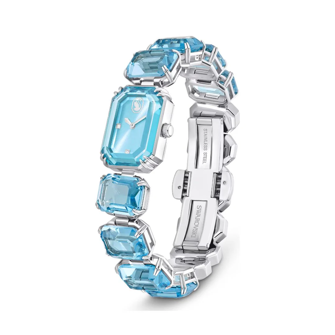 Swarovski Millenia octagon rannekello, vaalea metalli ja siniset kristallit, 5729722 - Image 3