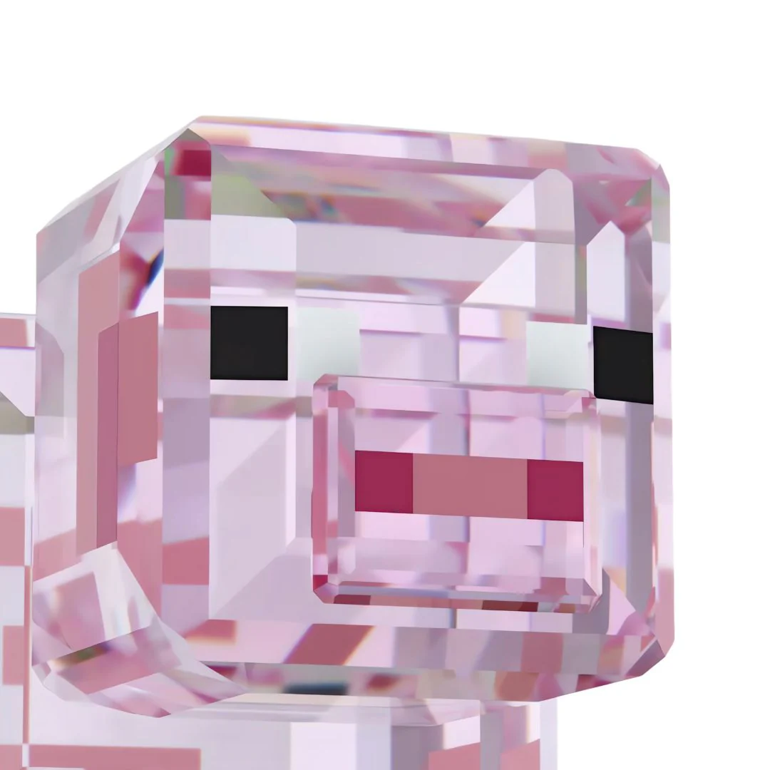 Swarovski Minecraft Pig -kristallifiguuri, 5701273 - Image 2