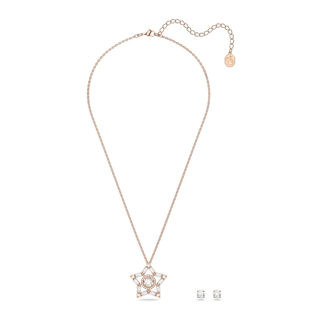 Swarovski Stella riipus ja korvakorut, ruusukullan värinen - Image 2