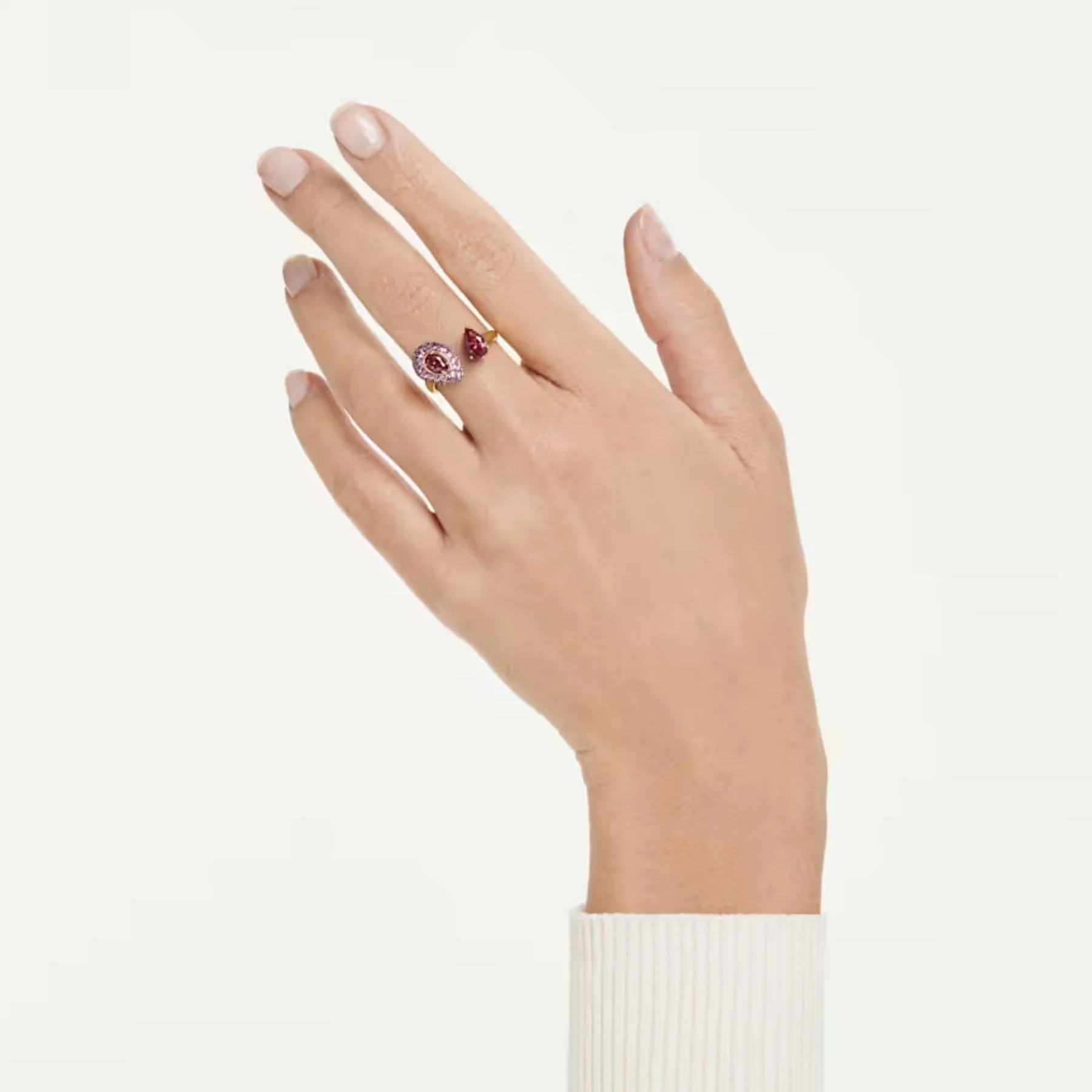 Swarovski Sublima cocktailsormus, keltakullattu ja punaiset zirkonit, 5752897 - Image 5