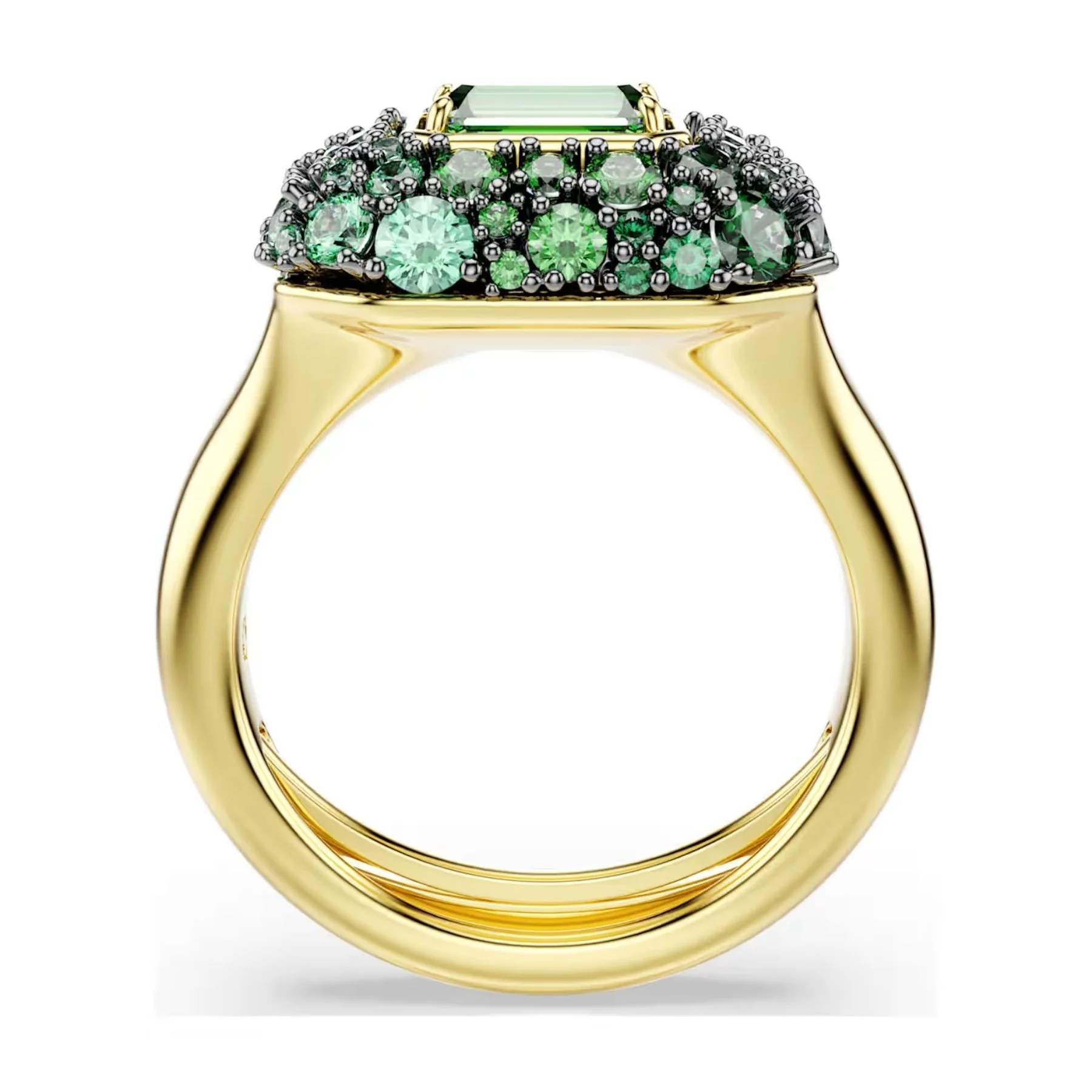 Swarovski Sublima cocktailsormus, keltakullattu ja vihreät zirkonit, 5759920 - Image 3