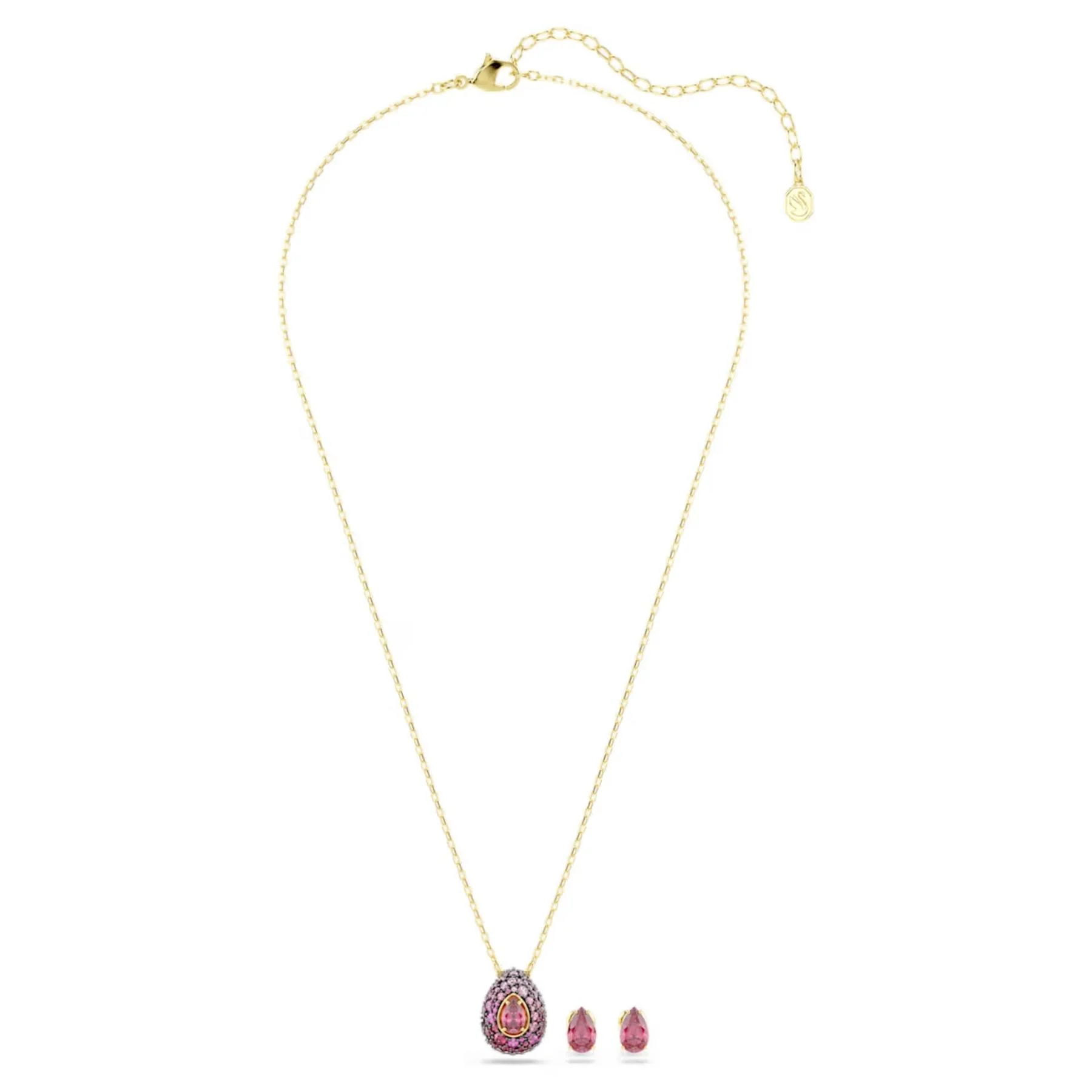 Swarovski Sublima korusetti, riipus ja korvakorut, keltakullattu ja punaiset zirkonit, 5752883 - Image 4