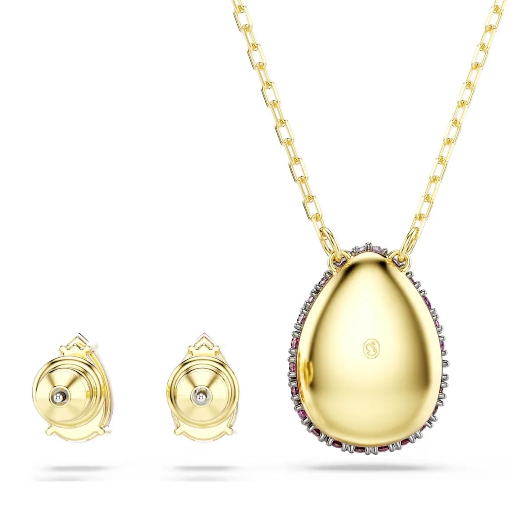 Swarovski Sublima korusetti, riipus ja korvakorut, keltakullattu ja punaiset zirkonit, 5752883 - Image 5