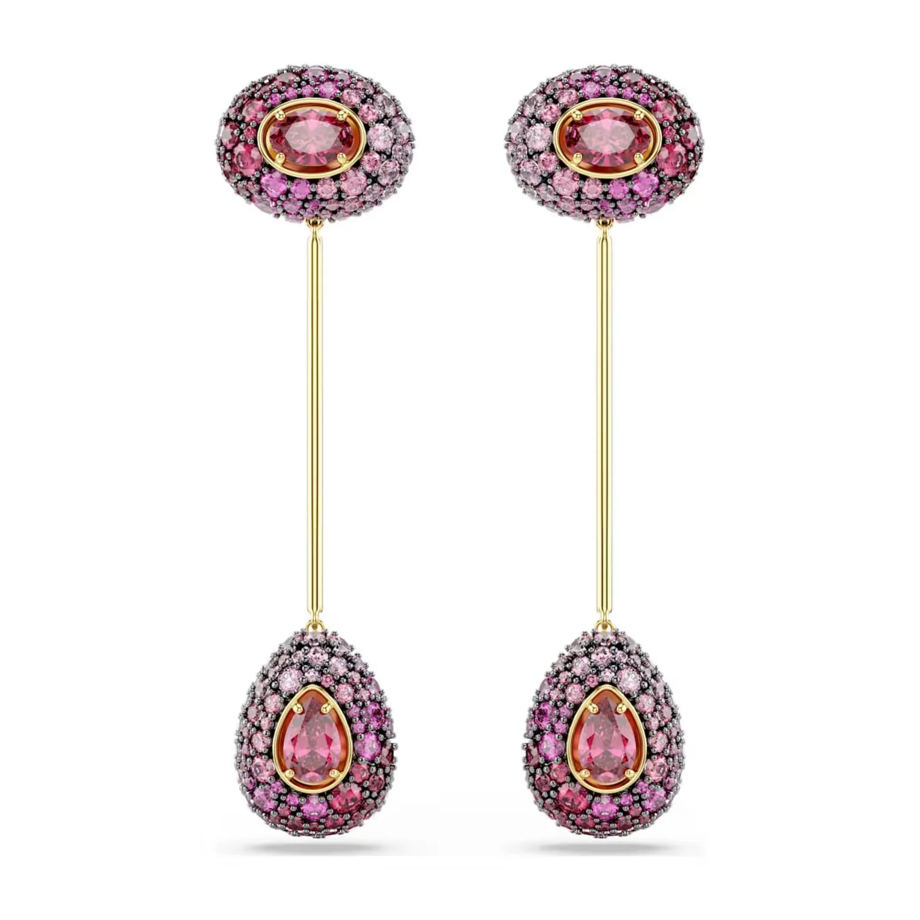 Swarovski Sublima korvakorut, keltakullattu ja punaiset zirkonit, 5752891 - Image 3