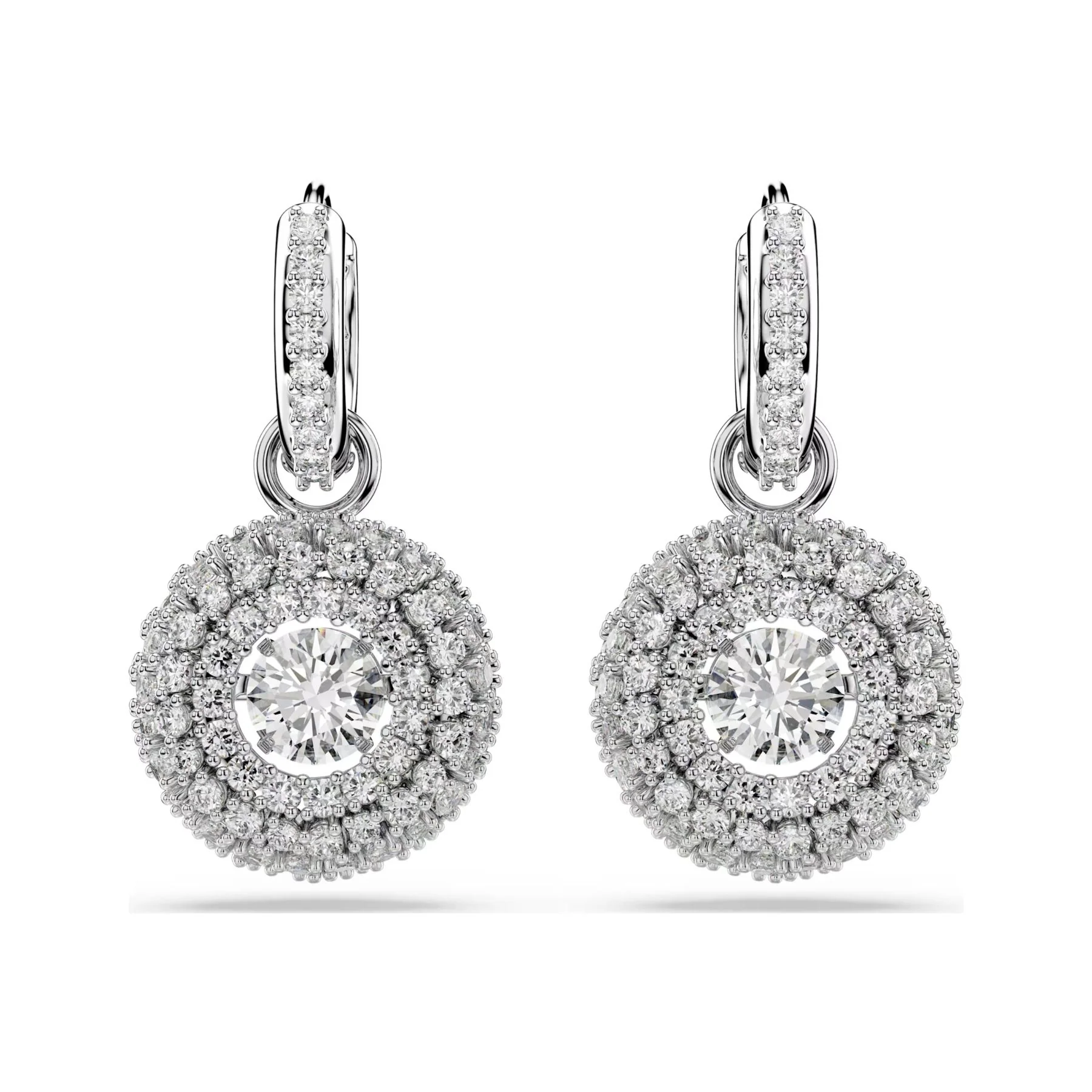 Swarovski Sublima korvakorut, vaalea metalli ja kirkkaat kristallit, 5738193