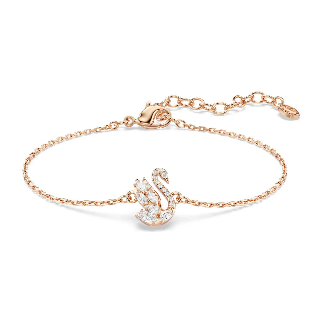 Swarovski Swan rannekoru, rosekullattu ja kirkkaat zirkonit, 5738202