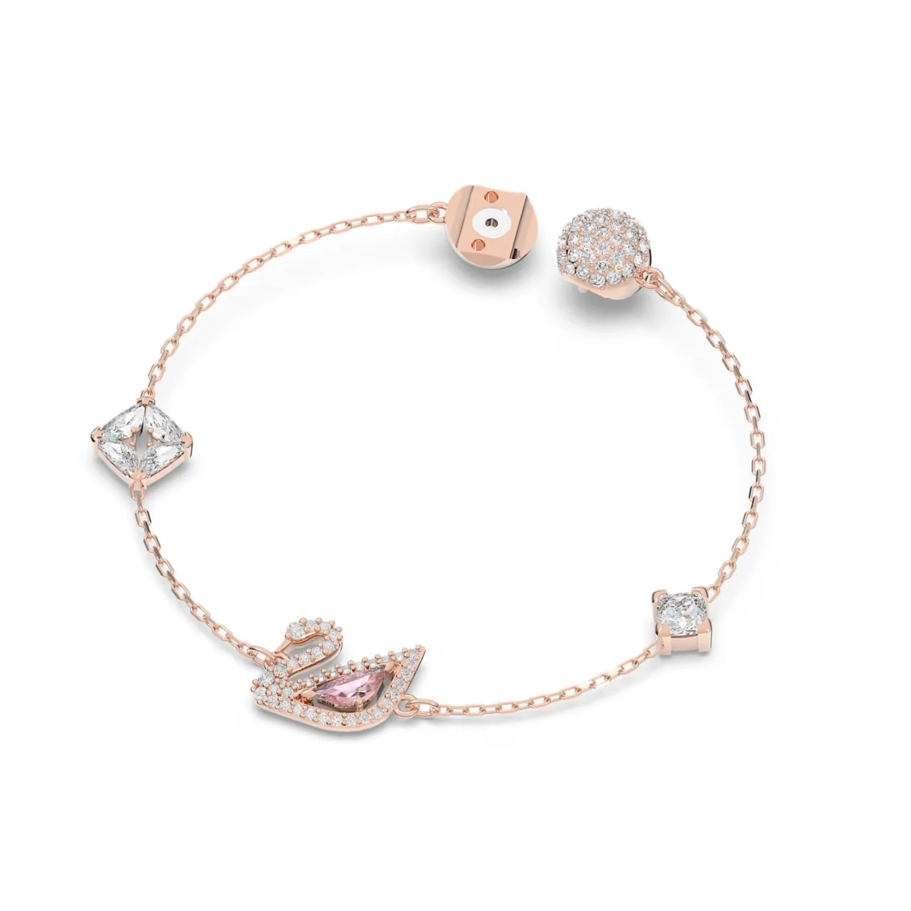 Swarovski Swan rannekoru, rosekullattu, kirkkaat ja vaaleanpunaiset kristallit - Image 3