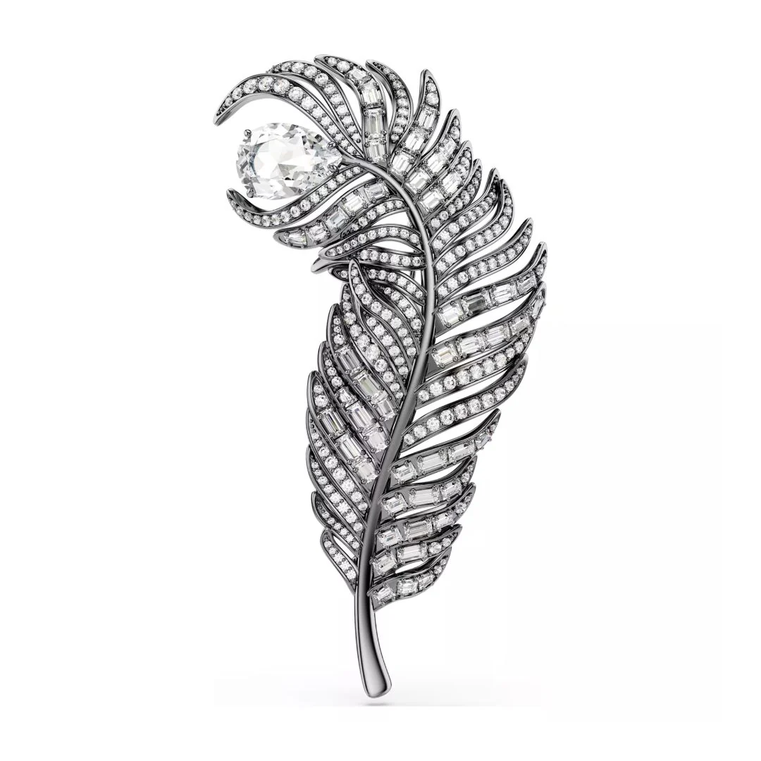 Swarovski Swan rintakoru, tumma metalli ja kirkkaat kristallit 5741558