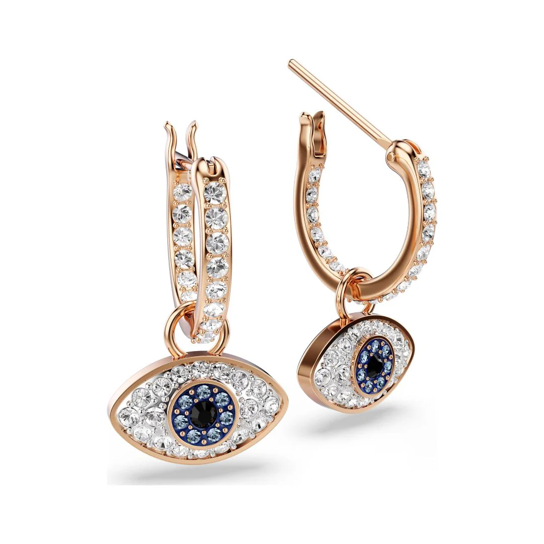 Swarovski Symbolica Evil Eye korvakorut, rosekullattu ja eriväriset kristallit, 5736982 - Image 3