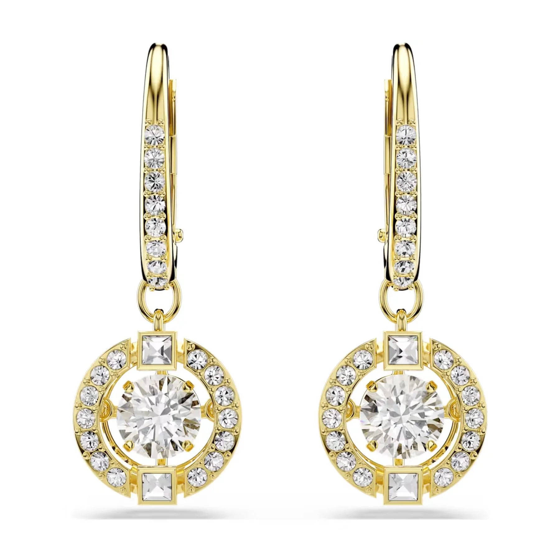Swarovski Una Angelic korvakorut, keltakullattu ja kirkkaat kristallit, 5758095