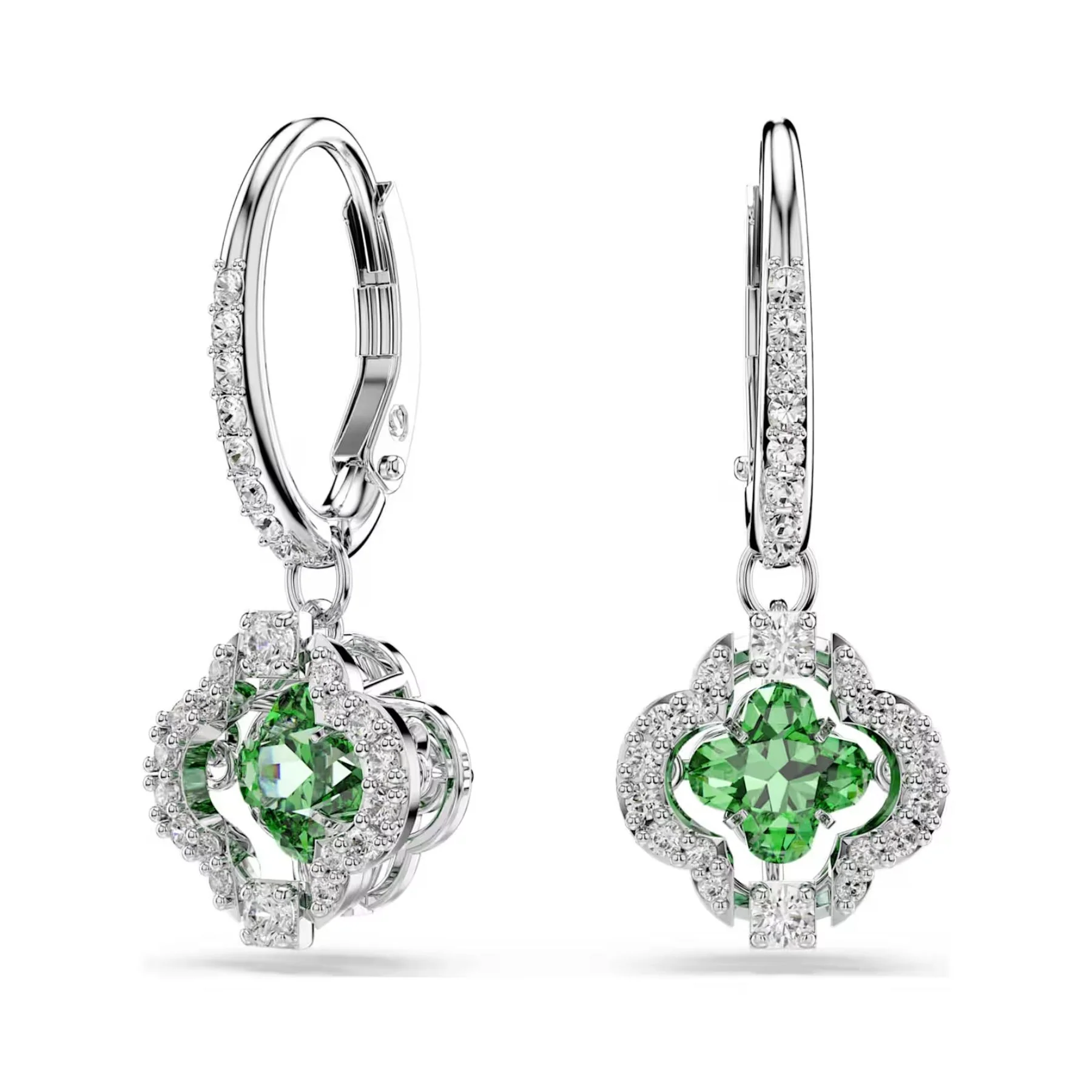 Swarovski Una Angelic korvakorut, vaalea metalli ja vihreä zirkonia, 5758001