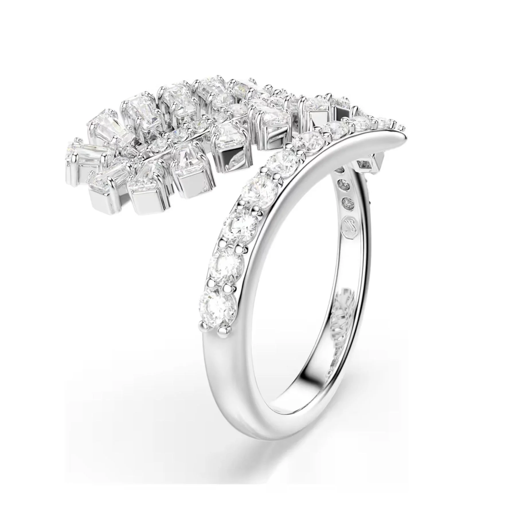 Swarovski Vienna sormus, vaalea metalli ja kirkkaat zirkoniat, 5757835