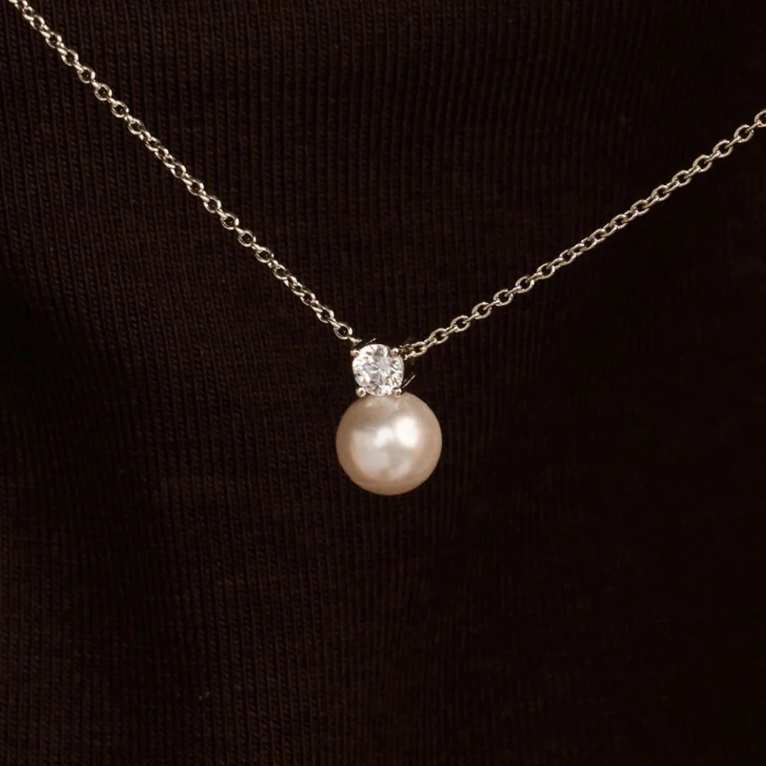 TI SENTO Classic kaulakoru, hopeaa, zirkoni ja valkoinen helmi, 34125PW/42 - Image 2