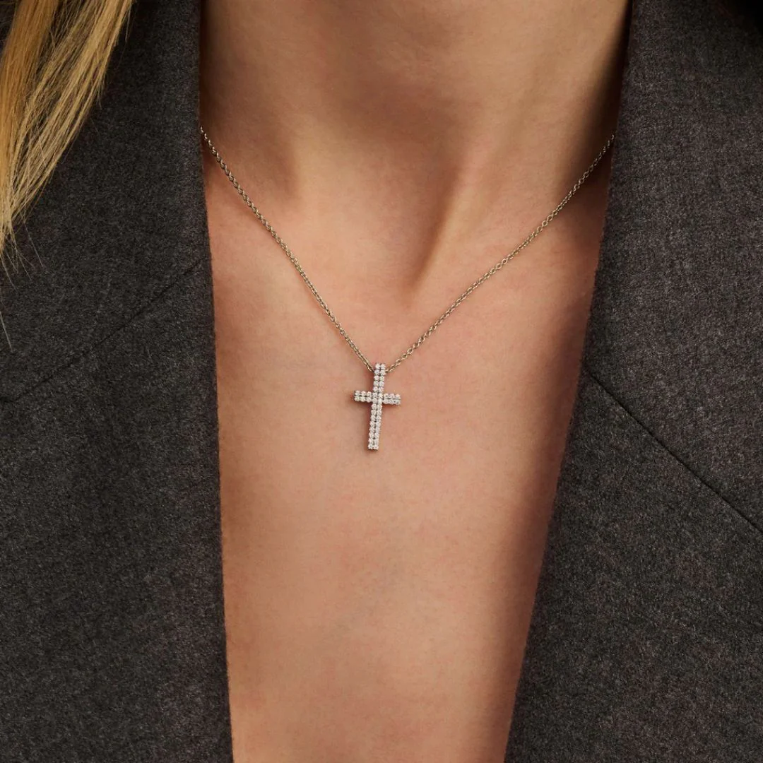 TI SENTO Cross kaulakoru, hopeaa ja zirkoni, 34130ZI/42 - Image 3
