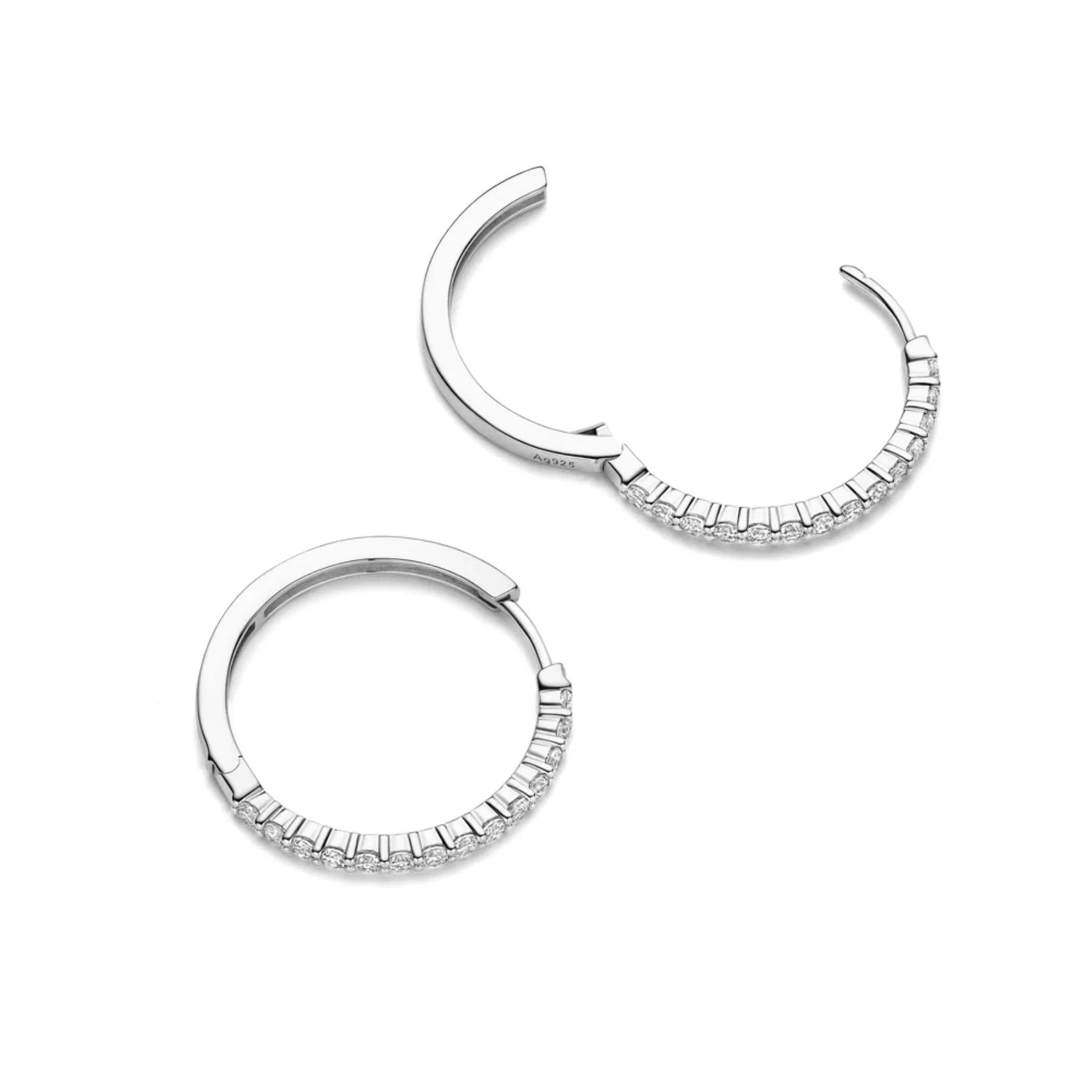 TI SENTO Tennis Oversize rengaskorvakorut, hopeaa ja zirkonit, 78078ZI - Image 2