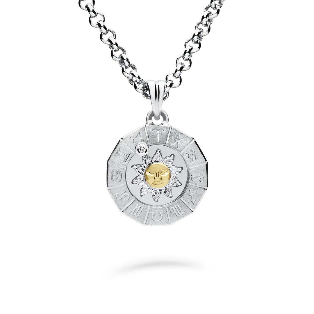 Timanttiriipus, aurinko-horoskooppi 0,02ct, keskikoko, valkokulta