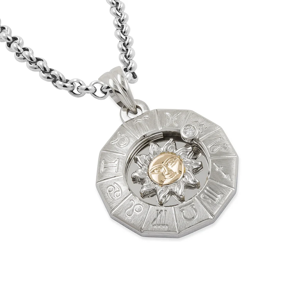 Timanttiriipus, aurinko-horoskooppi 0,02ct, keskikoko, valkokulta - Image 3