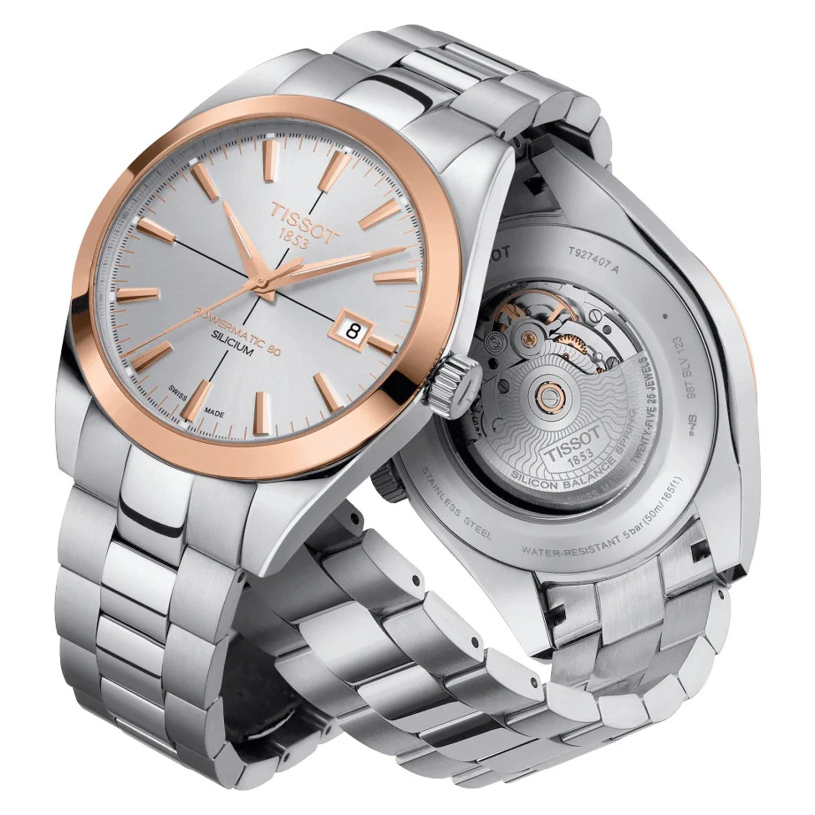 Tissot Gentleman Powermatic 80 Silicium rannekello, 18K kulta, T9274074103100 - Image 2