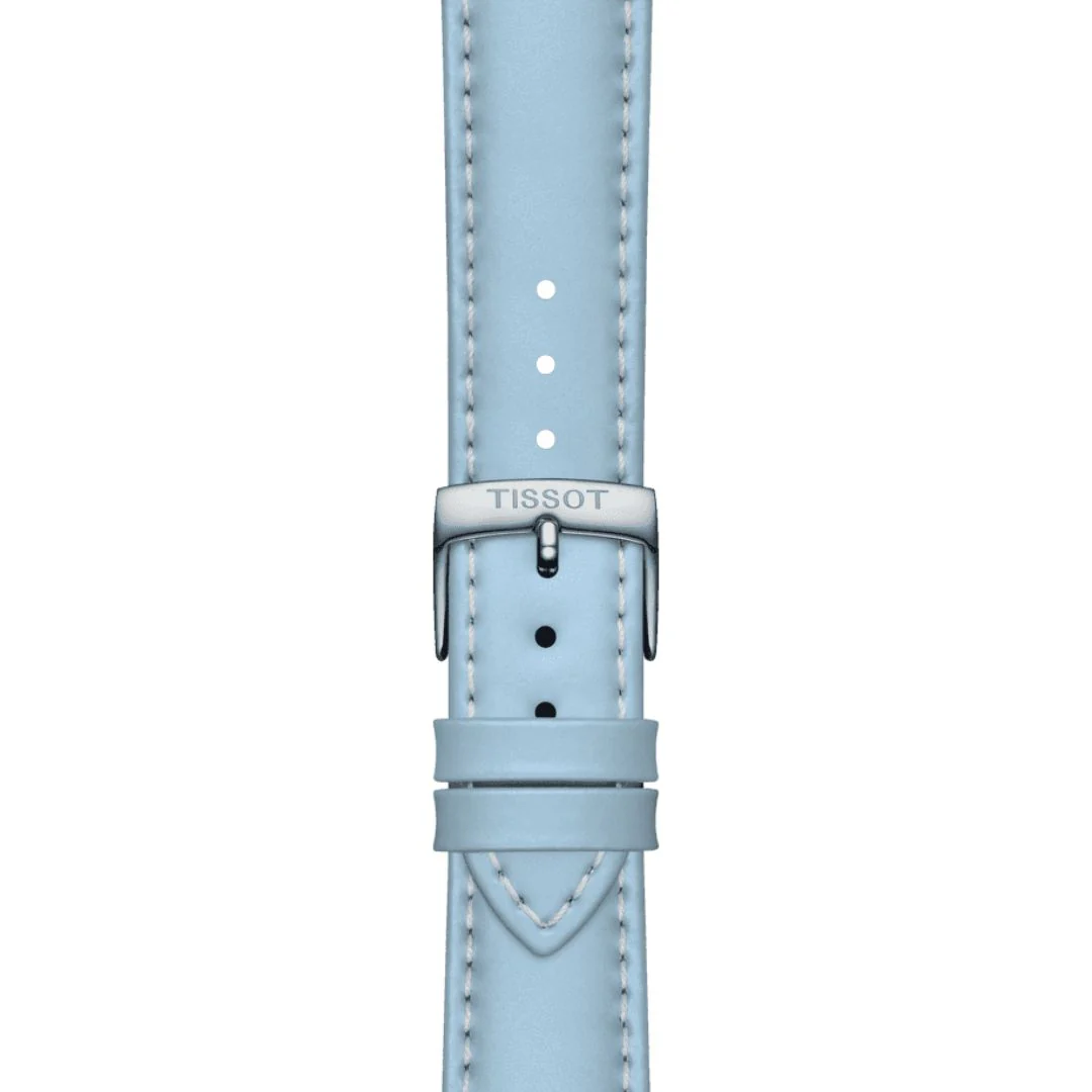 Tissot ranneke, 18 mm, vaaleansinistä nahkaa, T852048148