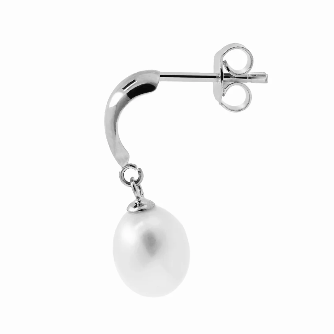 Valkokultaiset helmikorvakorut aidoilla makeanveden helmillä, 14K valkokulta - Image 5