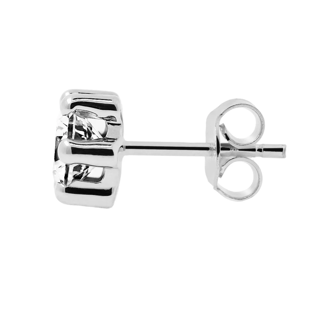 Valkokultaiset korvakorut 5mm zirkoniakivellä, 14K valkokulta - Image 2
