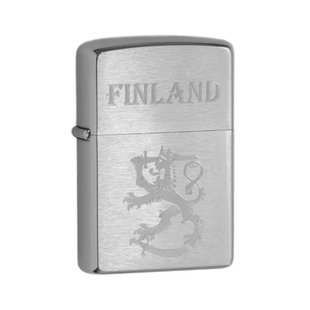 Zippo sytytin, Suomi Leijona Finland, harjattu kromi