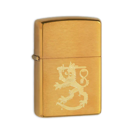 Zippo sytytin, Suomi Leijona, harjattu messinki