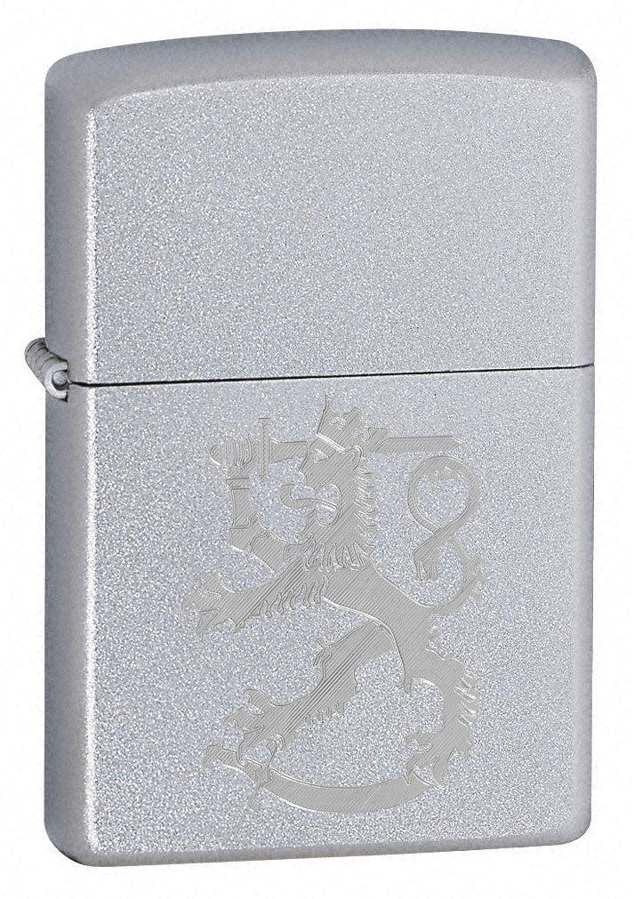 Zippo sytytin, Suomi Leijona, satiini kromi